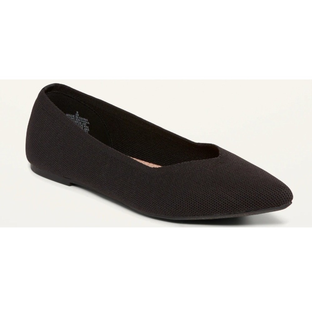 Old Navy Womens‎ Pointy Toe Knit Ballet Flats Blackjack Black Size 6